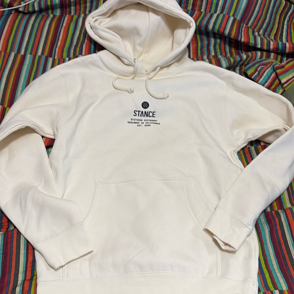 Stance Cream and Black Sweatshirt Hoodie